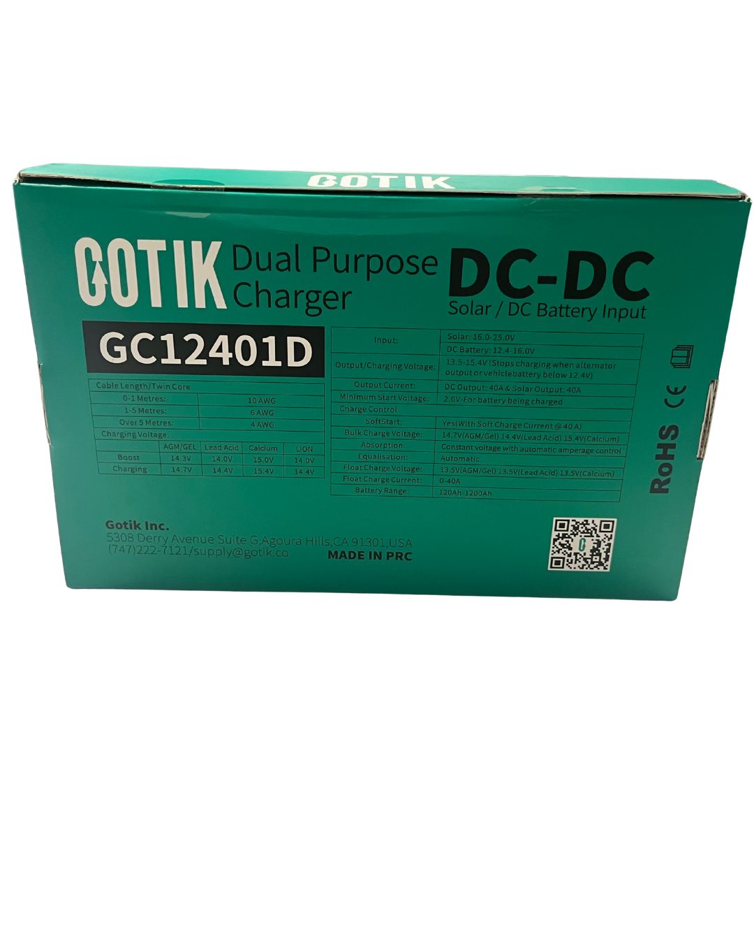 GC12401D – 12V 40A DC-DC Charger with Solar Input