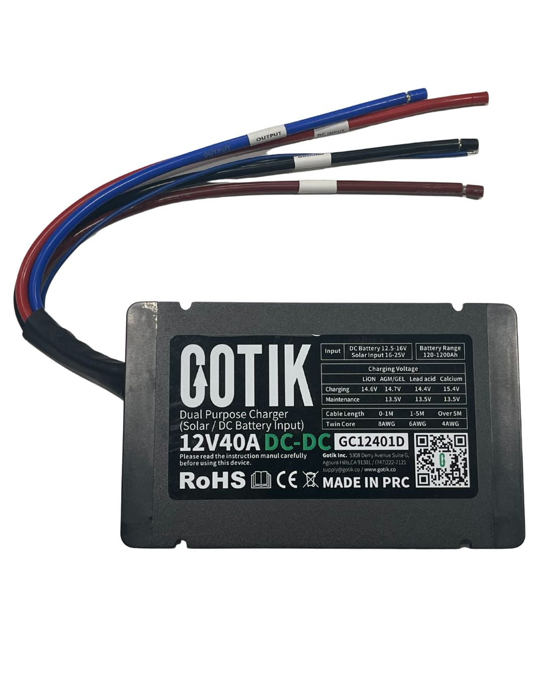 GC12401D – 12V 40A DC-DC Charger with Solar Input
